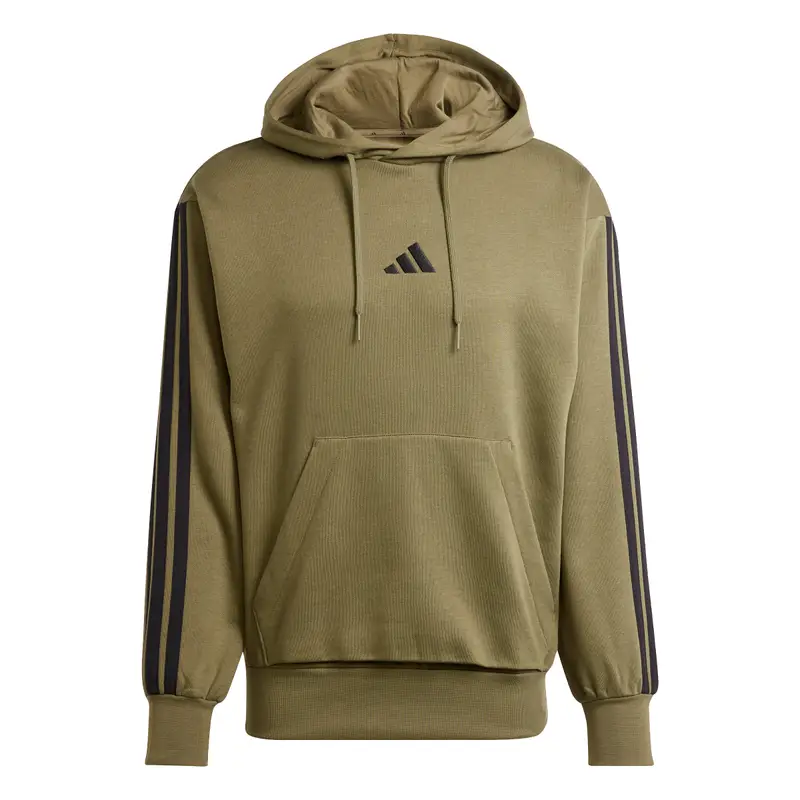 Felpa con cappuccio adidas Essentials 3-Stripes Fleece Vert