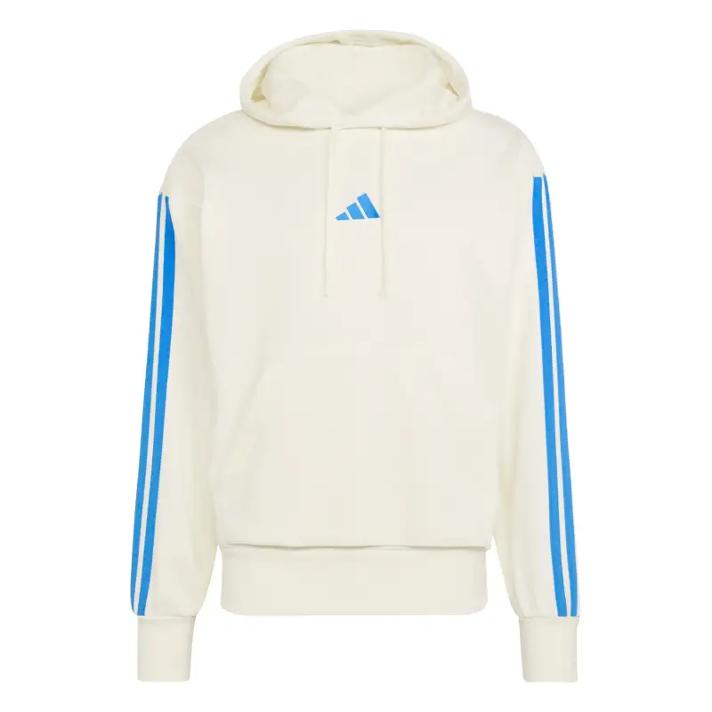 Felpa con cappuccio adidas Essentials French 3-Stripes Blanc