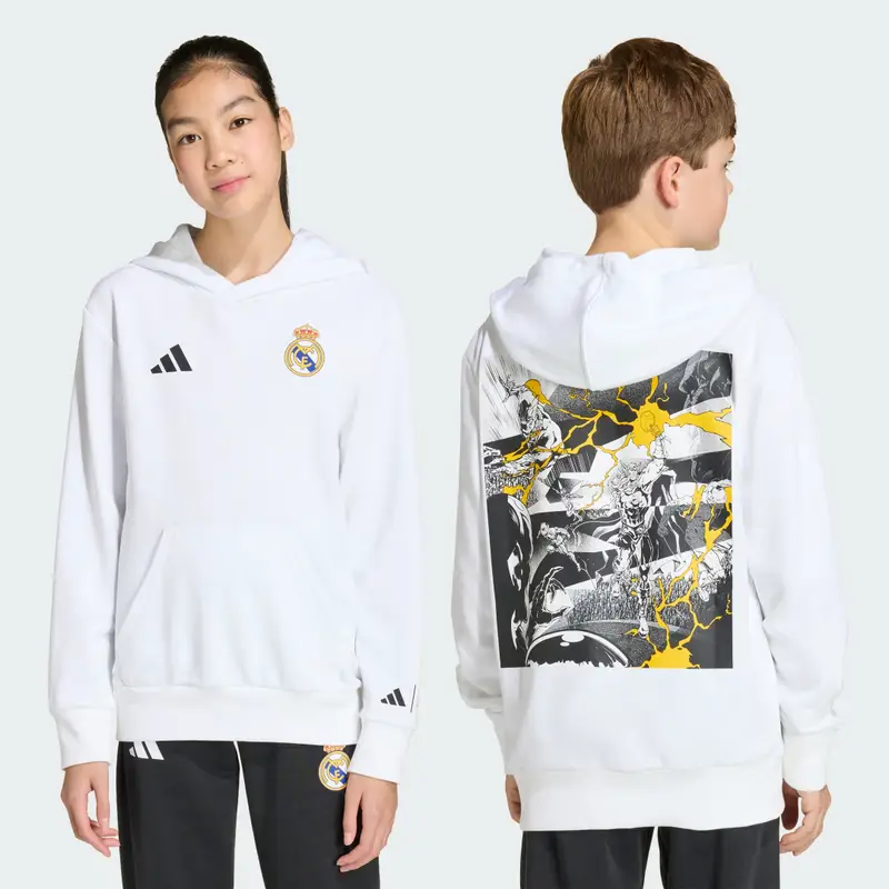 Felpa con cappuccio adidas Real Madrid Avengers bambini e bambine White miniatura 2