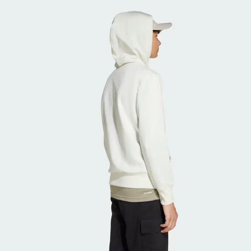 Felpa con cappuccio adidas Slogan Fleece Off White miniatura 2