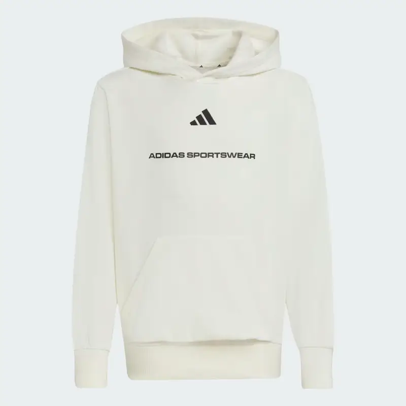 Felpa con cappuccio adidas Slogan Fleece Off White miniatura 4