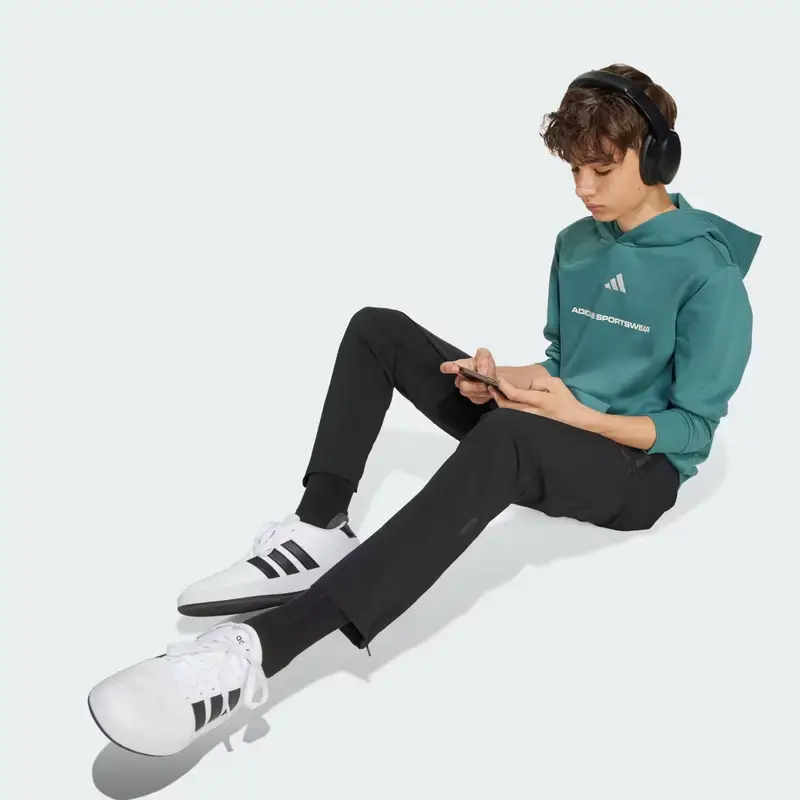 Felpa con cappuccio adidas Slogan Fleece Preloved Teal miniatura 3