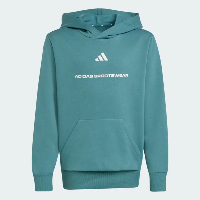 Felpa con cappuccio adidas Slogan Fleece Preloved Teal miniatura 4