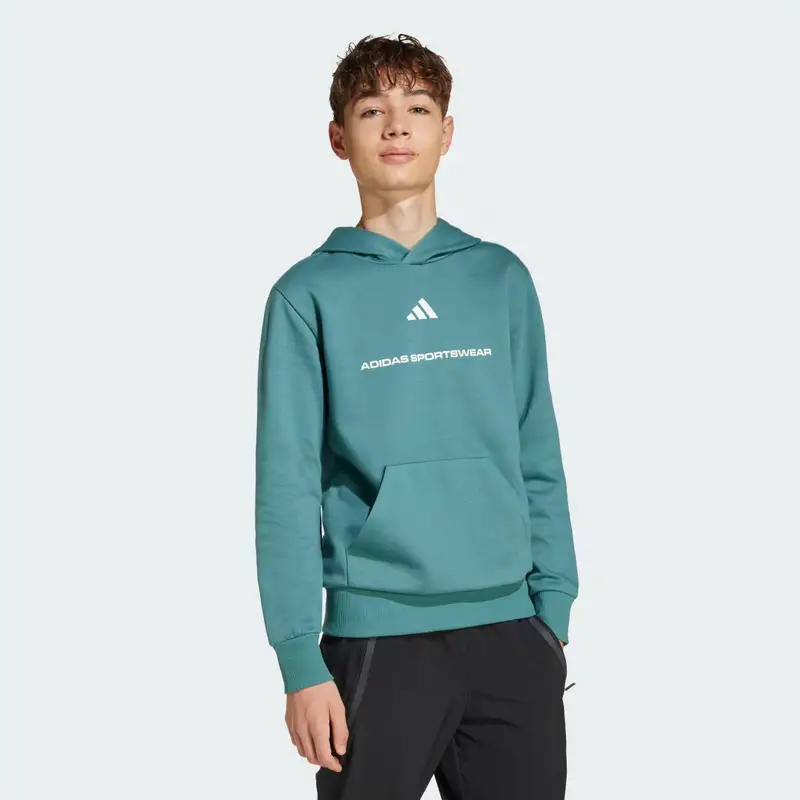 Felpa con cappuccio adidas Slogan Fleece Preloved Teal