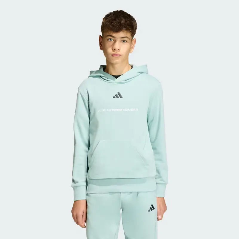Felpa con cappuccio adidas Slogan Fleece Tactile Green