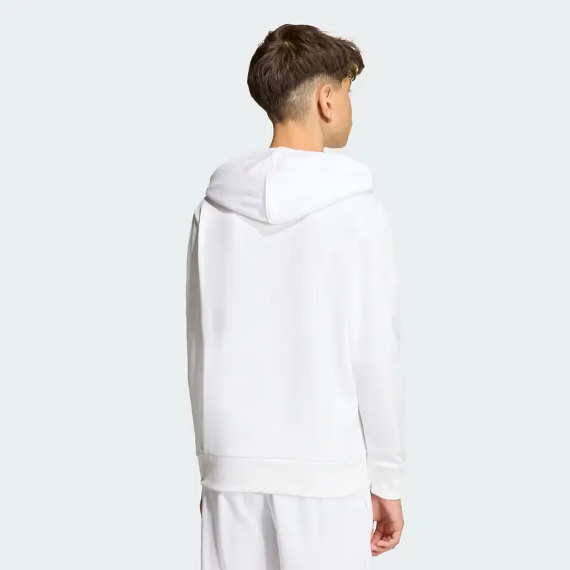 Felpa con cappuccio adidas Slogan Fleece White miniatura 2