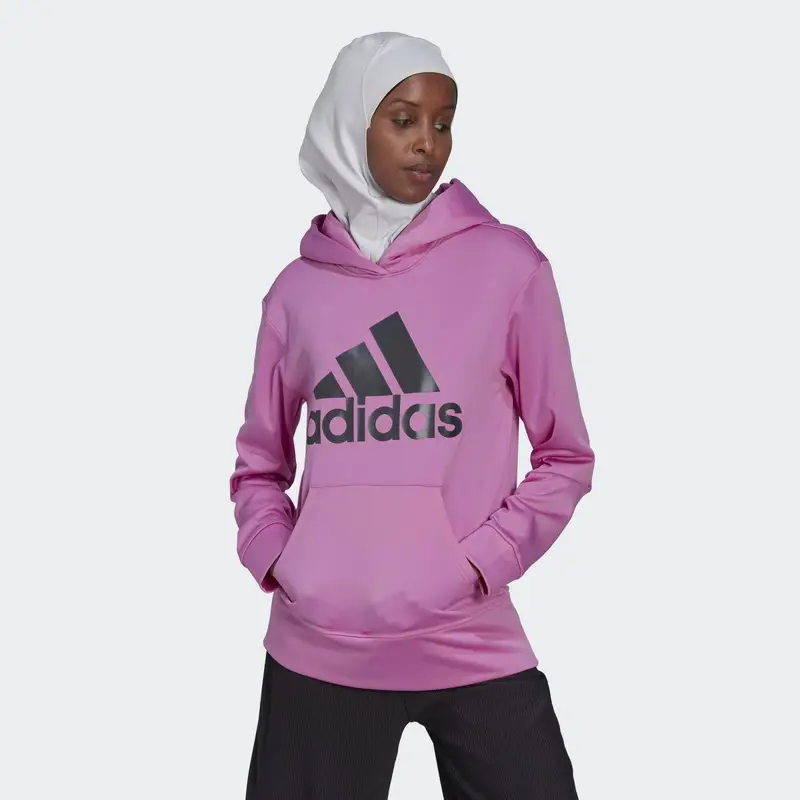 Felpa con cappuccio AEROREADY Big Logo | Adidas Rosa lilla
