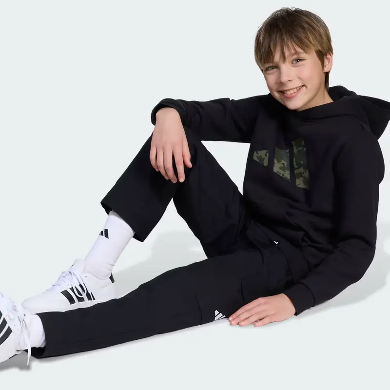 Felpa con cappuccio con grafica mimetica Kids Black miniatura 3