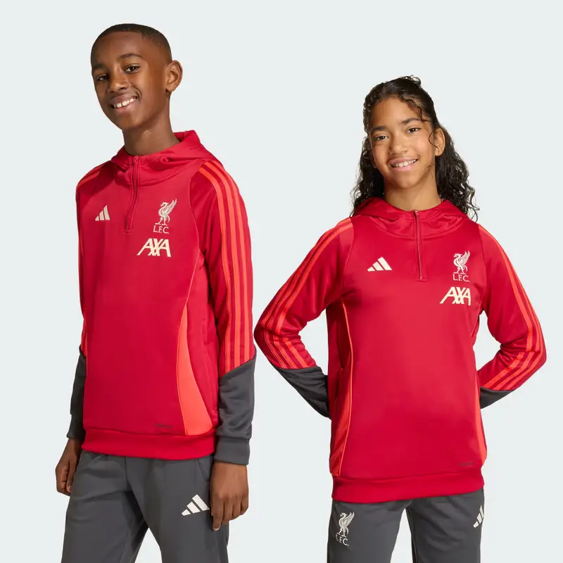 Felpa con cappuccio da allenamento Liverpool FC Tiro 25 Competition junior Strawberry Red