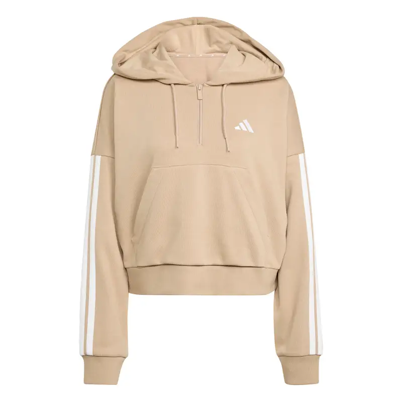 Felpa con cappuccio da donna adidas 3-Stripes Essentials Beige