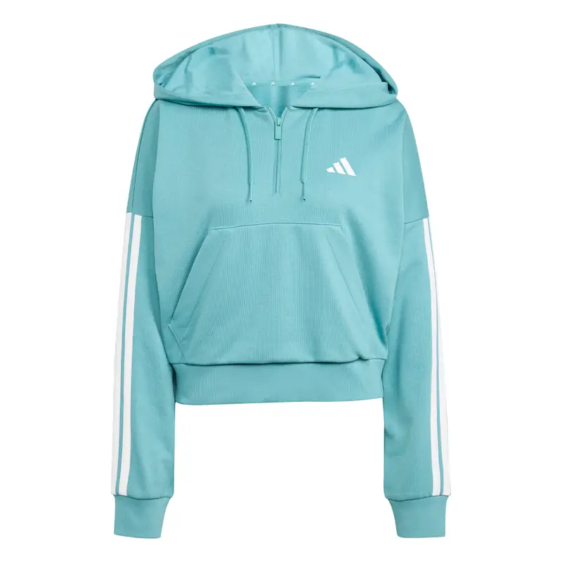 Felpa con cappuccio da donna adidas 3-Stripes Essentials Bleu