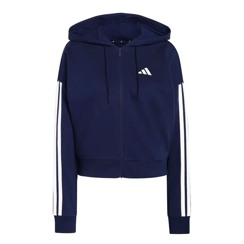 Felpa con cappuccio da donna adidas Essentials 3-Stripes Bleu