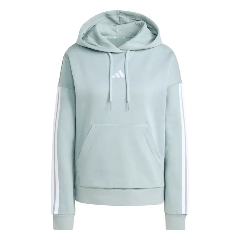 Felpa con cappuccio da donna adidas Essentials 3-Stripes Fleece Vert