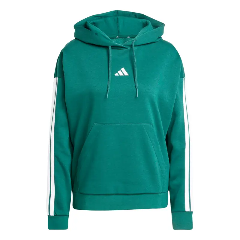Felpa con cappuccio da donna adidas Essentials 3 stripes Vert