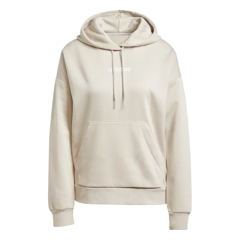 Felpa con cappuccio da donna adidas Essentials Linear Fleece Beige