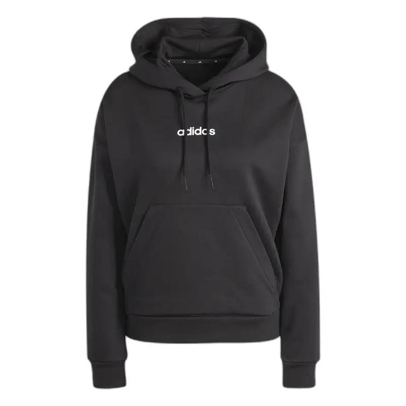 Felpa con cappuccio da donna adidas Essentials Linear Fleece Noir