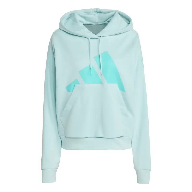 Felpa con cappuccio da donna adidas French Terry big logo Essentials Turquoise