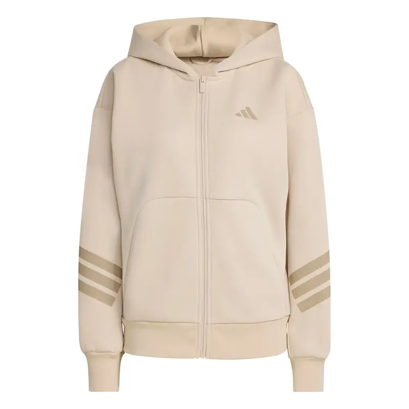 Felpa con cappuccio da donna adidas Future Icons 3-Stripes Beige