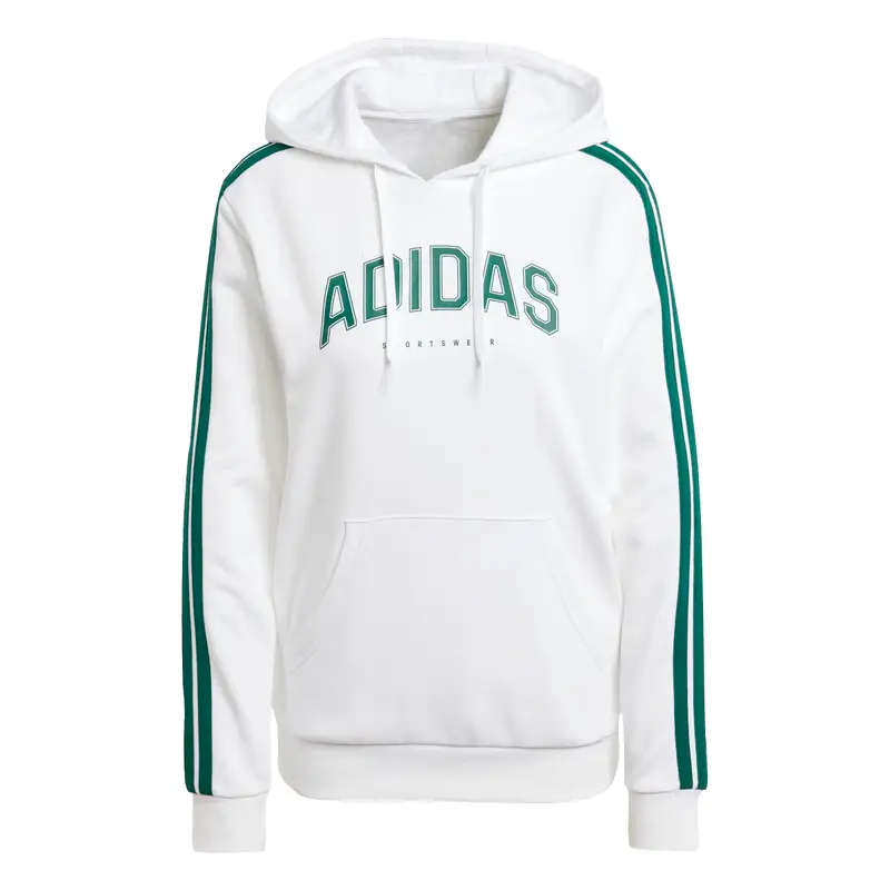 Felpa con cappuccio da donna adidas Lounge Soft Side Graphic Blanc