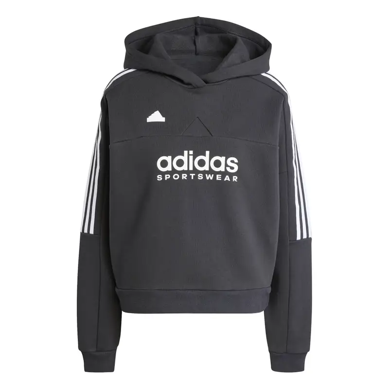 Felpa con cappuccio da donna adidas Tiro Cut 3-Stripes Fleece Noir