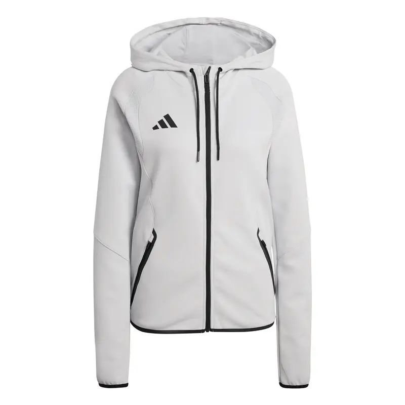 Felpa con cappuccio da donna adidas Tiro Travel Gris