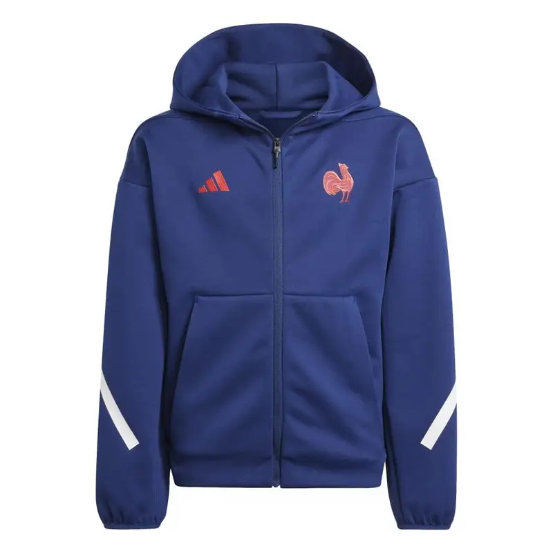 Felpa Con Cappuccio E Zip Adidas Per Bambini Francia | Adidas Blu