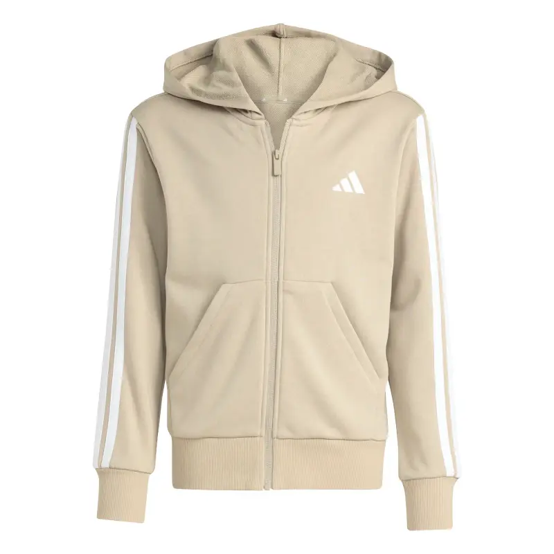 Felpa con cappuccio e zip per ragazza adidas Essentials Marron