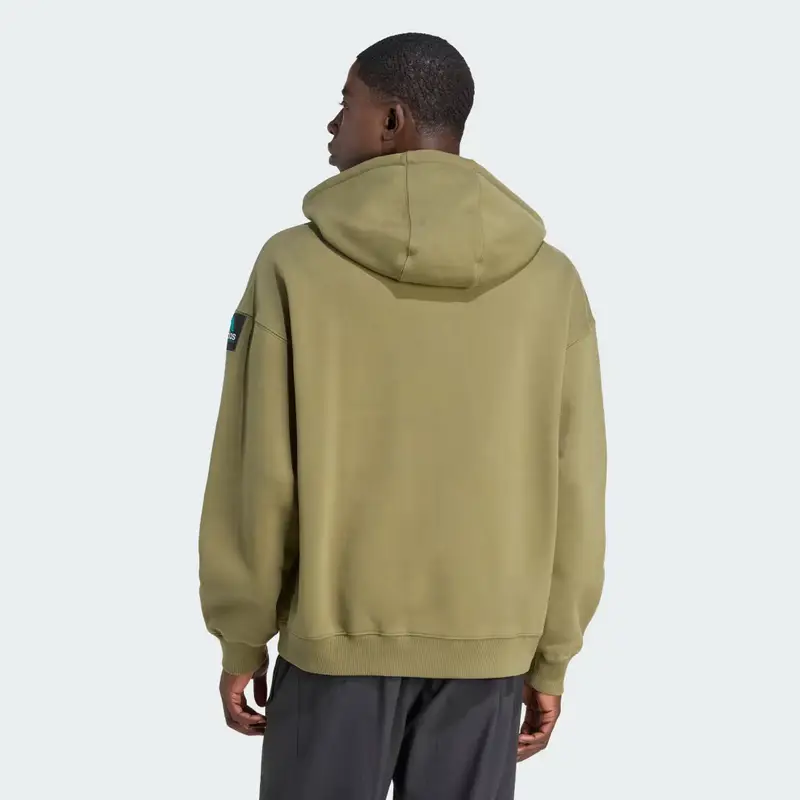 Felpa con cappuccio EQT Fleece Full - Zip Focus Olive miniatura 2