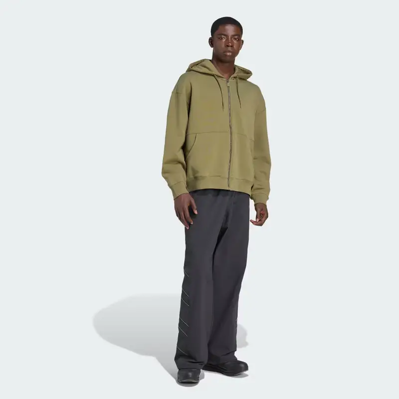 Felpa con cappuccio EQT Fleece Full - Zip Focus Olive miniatura 3