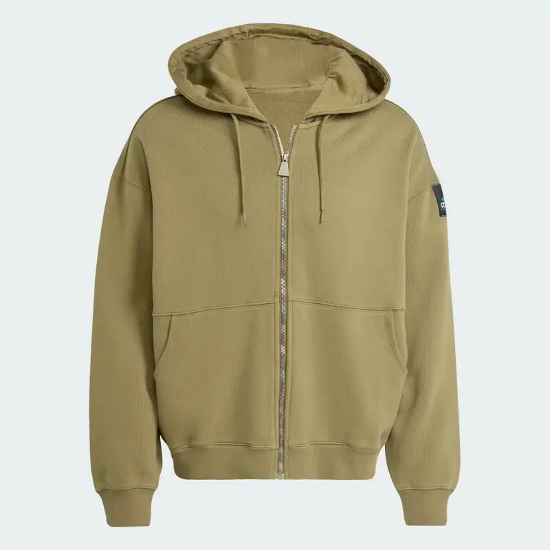 Felpa con cappuccio EQT Fleece Full - Zip Focus Olive miniatura 4