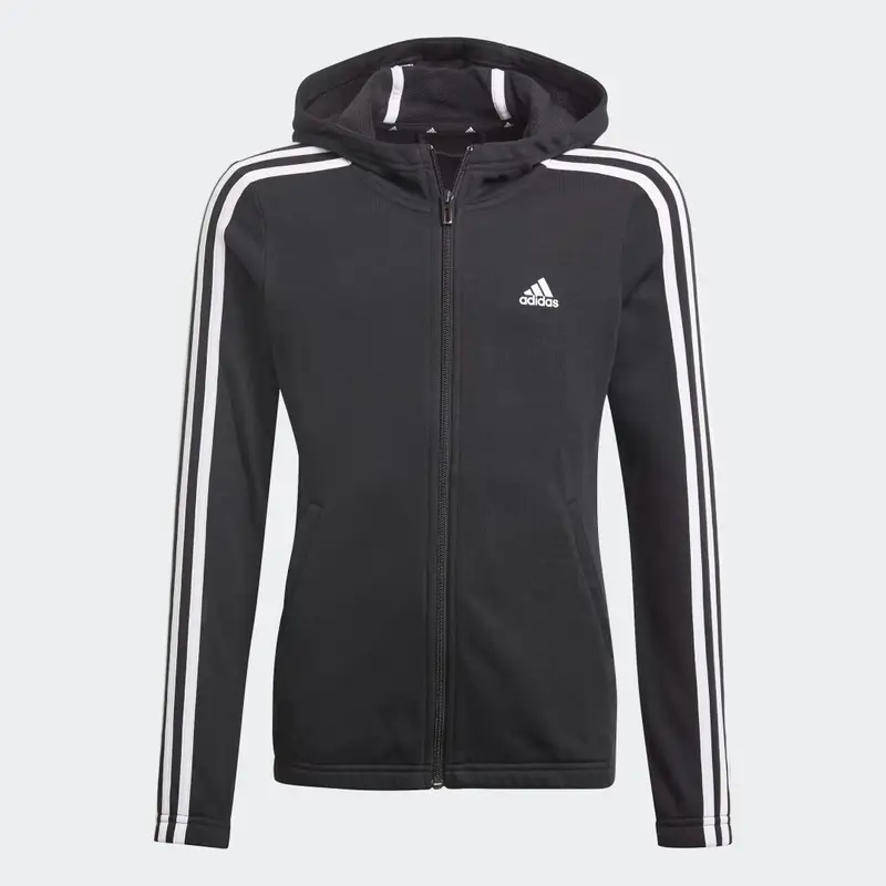 Felpa con cappuccio Essentials 3-Stripes Black