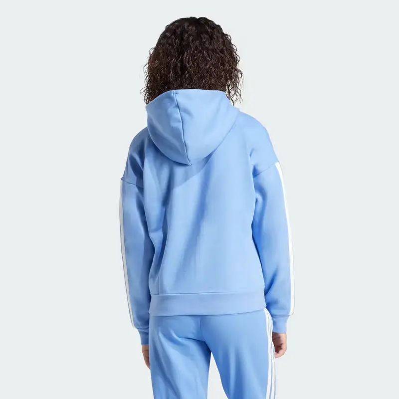 Felpa con cappuccio Essentials 3-Stripes Full-Zip Blue Fusion miniatura 2