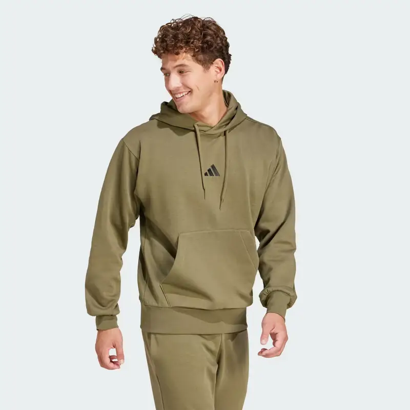 Felpa con cappuccio Essentials Feelcozy Fleece Olive Strata miniatura 3