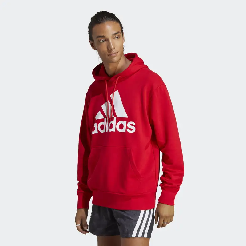 Felpa con cappuccio Essentials French Terry Big Logo | Adidas Rosso scarlatto