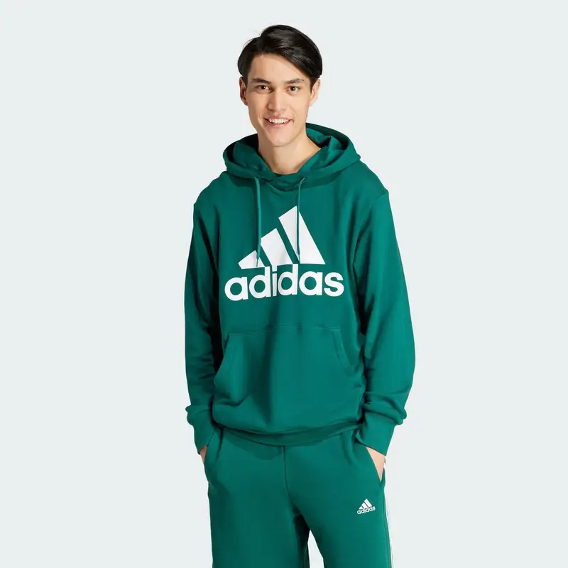 Felpa con cappuccio Essentials French Terry Big Logo | Adidas Verde