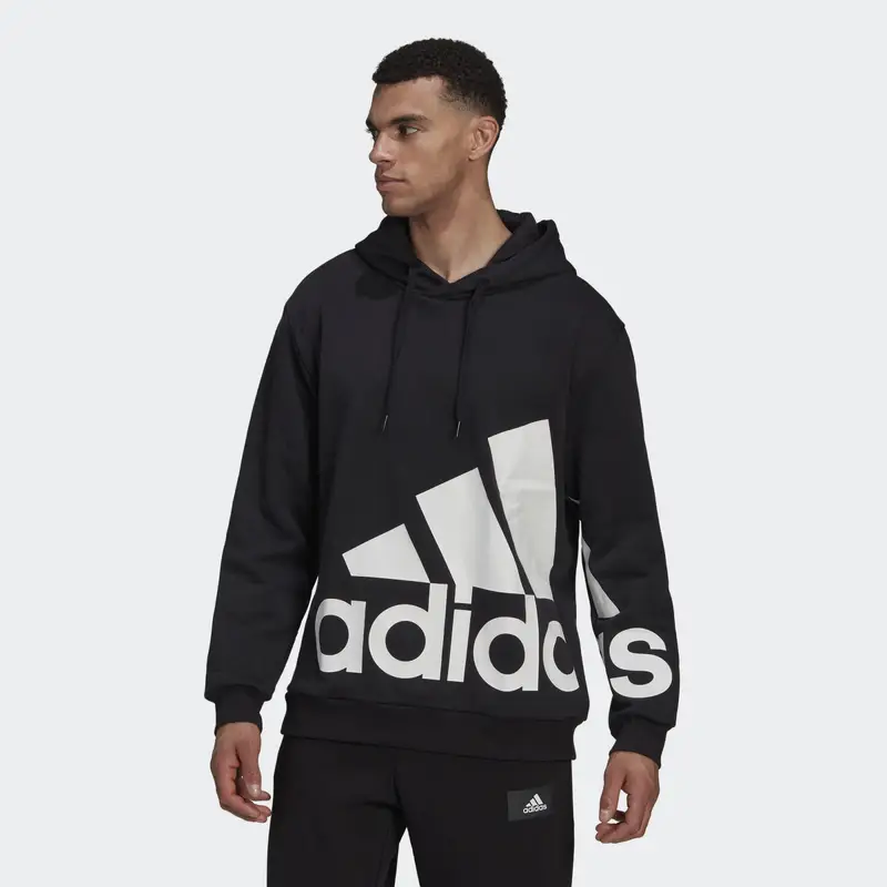 Felpa con cappuccio Essentials Giant Logo Fleece | Adidas Nero