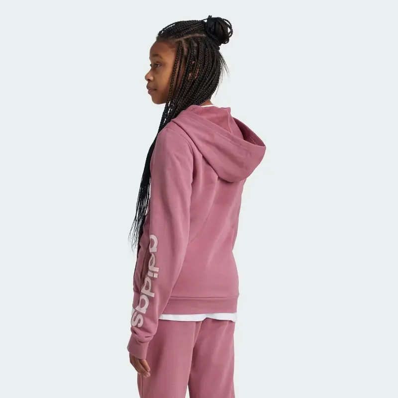 Felpa con cappuccio Essentials Linear Logo Full-Zip Preloved Crimson miniatura 2