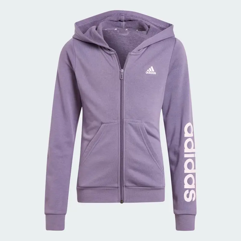 Felpa con cappuccio Essentials Linear Logo Full-Zip Shadow Violet