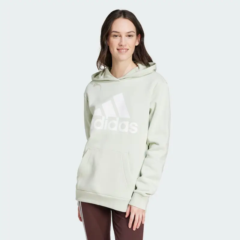 Felpa con cappuccio Essentials Logo Boyfriend Fleece | Adidas Verde