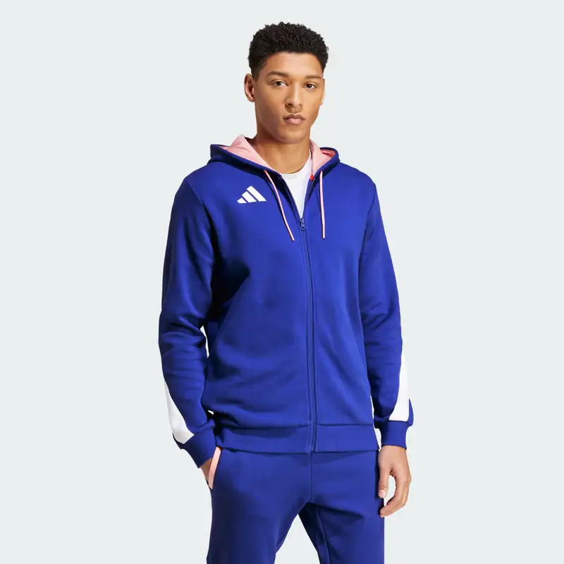 Felpa con cappuccio Full-Zip Team France Semi Lucid Blue miniatura 3