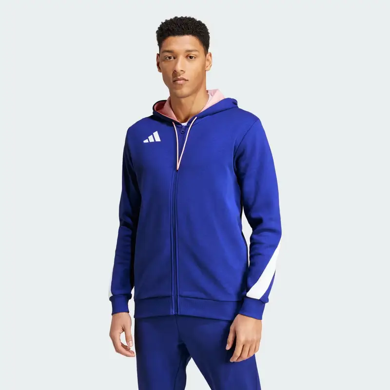 Felpa con cappuccio Full-Zip Team France Semi Lucid Blue