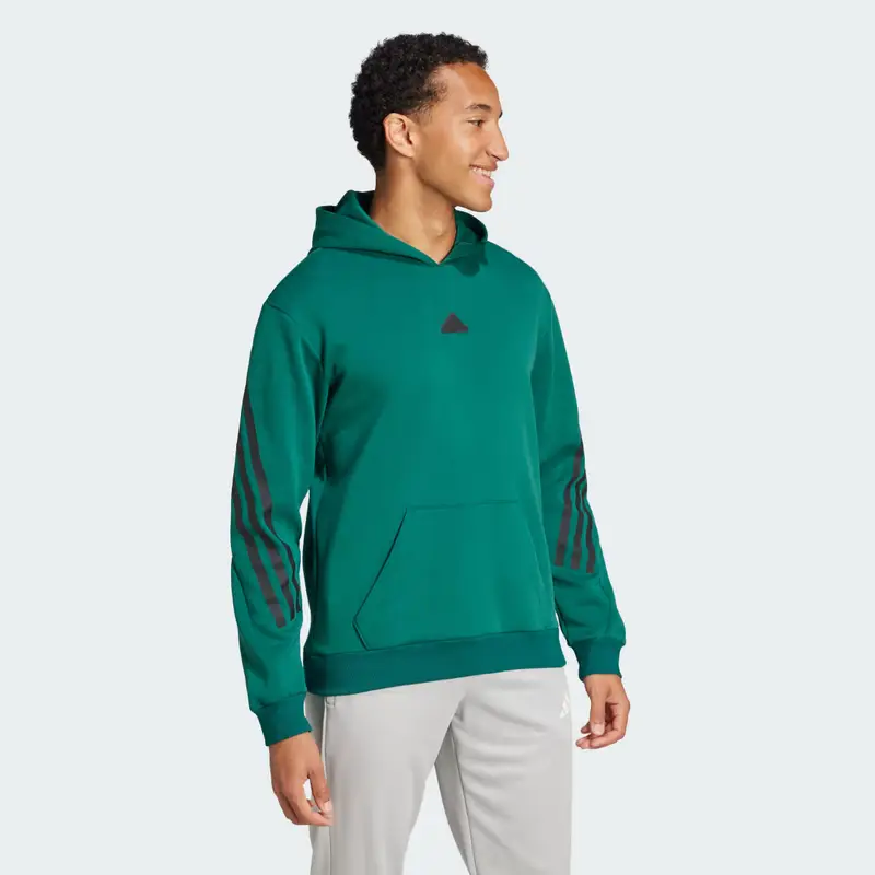 Felpa con cappuccio Future Icons 3-Stripes Collegiate Green miniatura 3