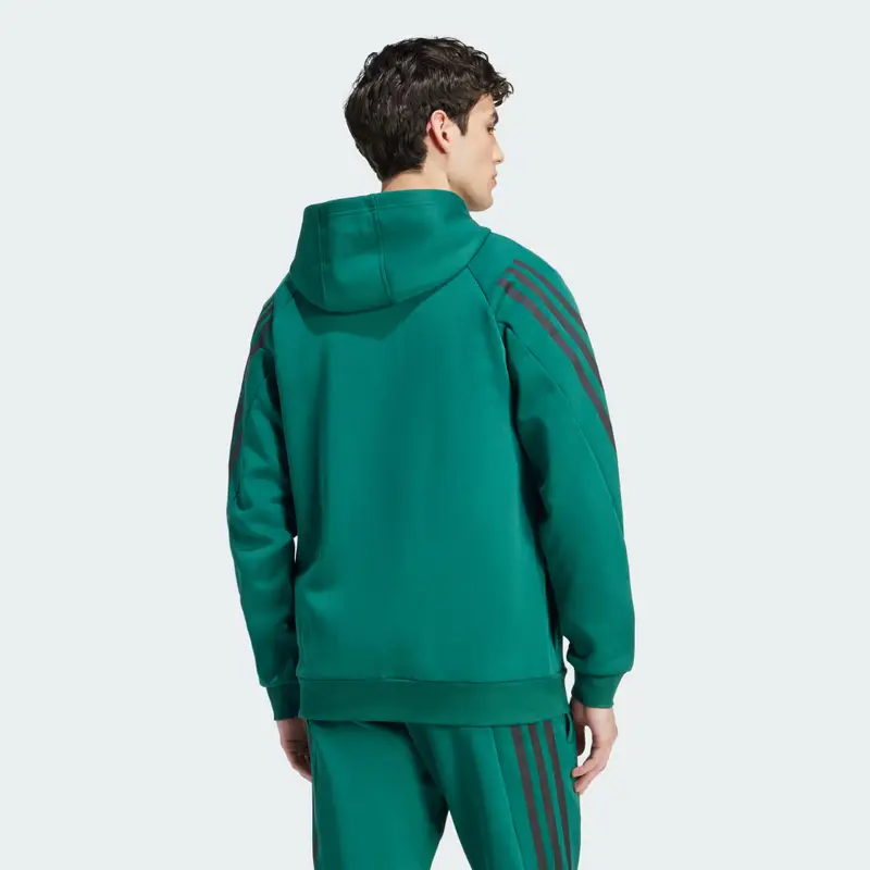 Felpa con cappuccio Future Icons 3-Stripes Full Zip Collegiate Green miniatura 2