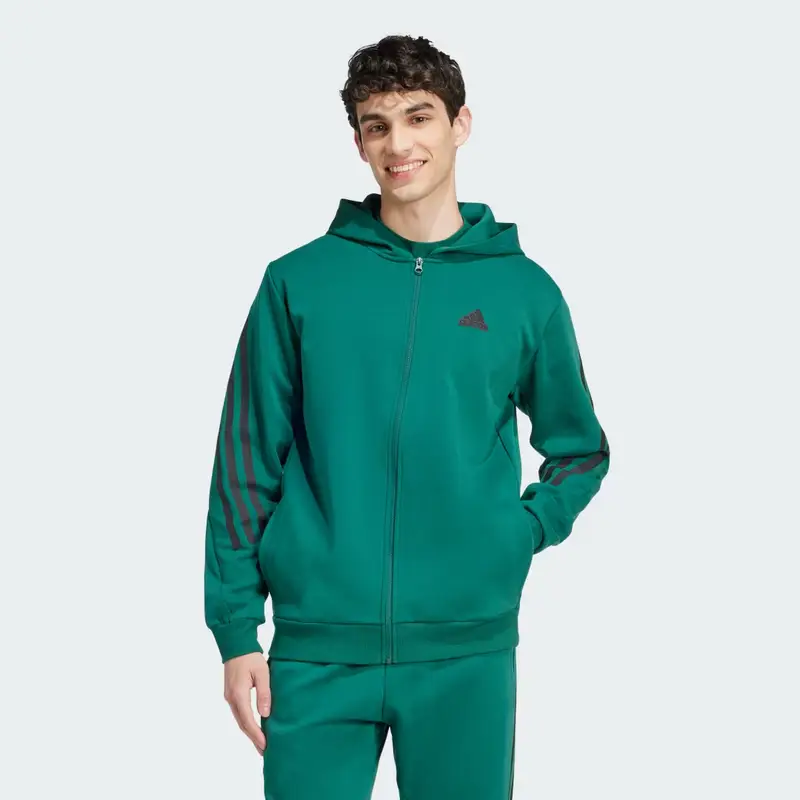 Felpa con cappuccio Future Icons 3-Stripes Full Zip Collegiate Green