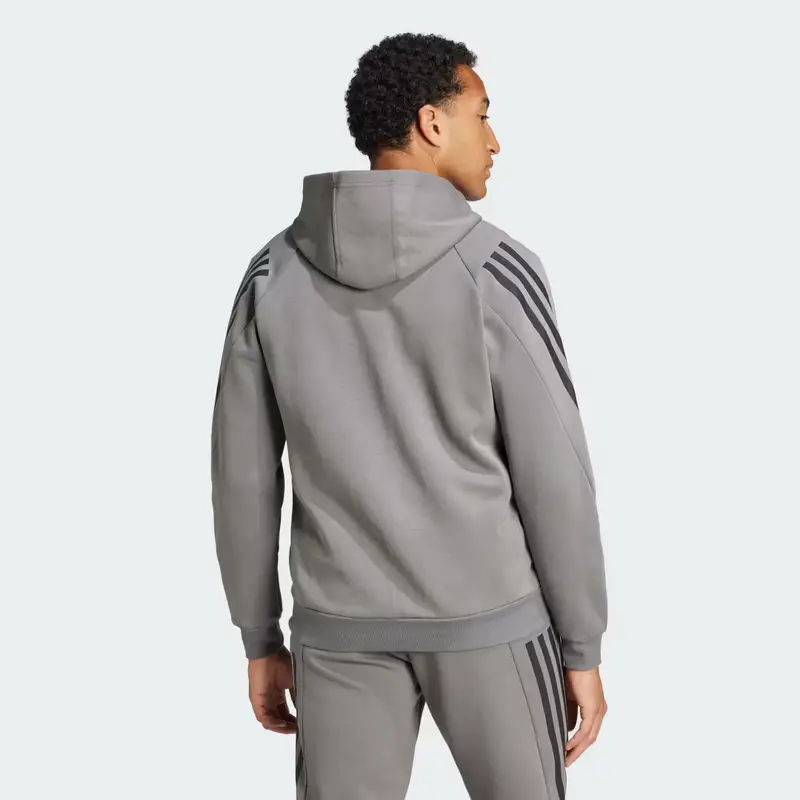 Felpa con cappuccio Future Icons 3-Stripes Full Zip Grey Four miniatura 2