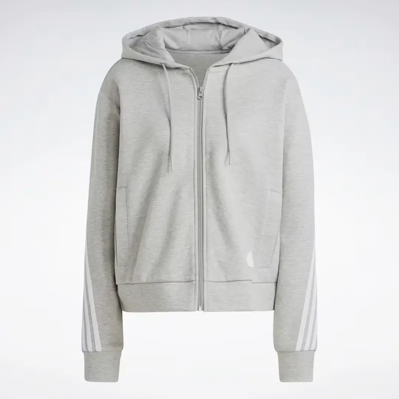 Felpa con cappuccio Future Icons 3-Stripes Full-Zip Medium Grey Heather