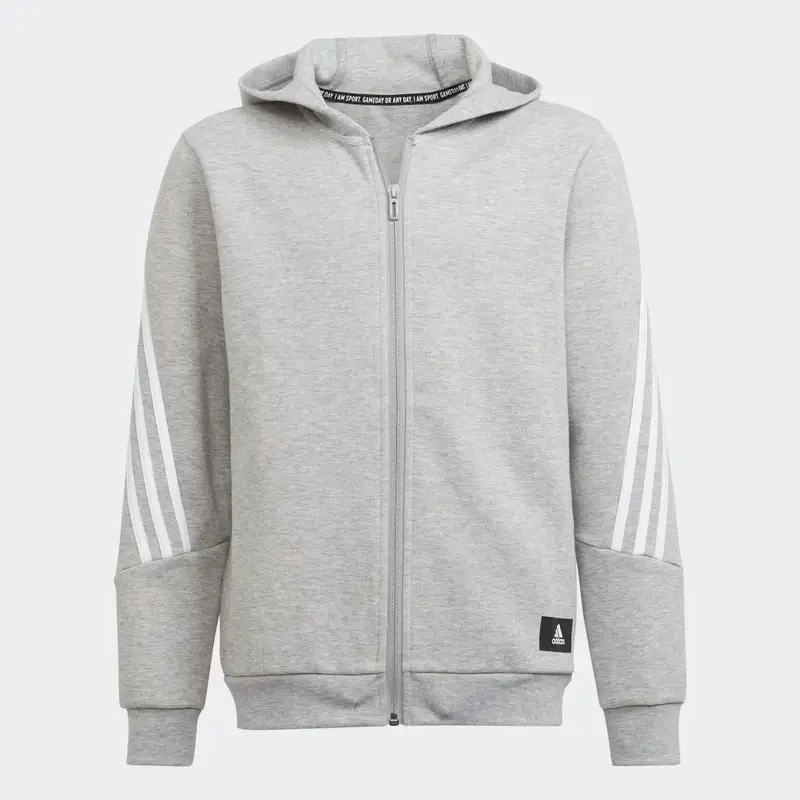 Felpa con cappuccio Future Icons 3-Stripes Full-Zip Medium Grey Heather