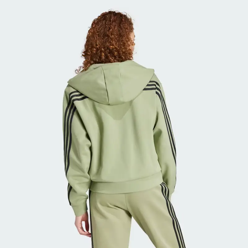 Felpa con cappuccio Future Icons 3-Stripes Full Zip Tent Green miniatura 2