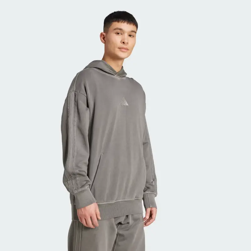 Felpa con cappuccio in french terry lavato ALL SZN Black miniatura 3