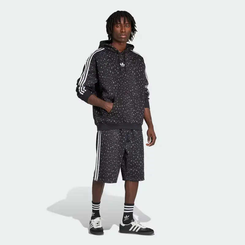 Felpa con cappuccio Leo All Over Print Loose Black miniatura 3